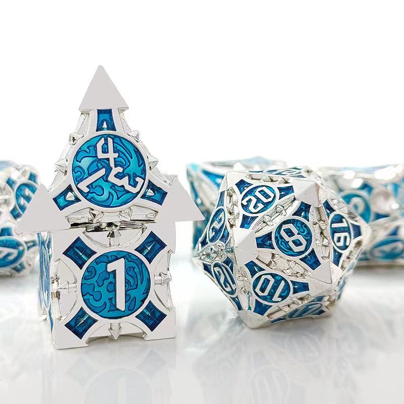 Board Game Pandemic - 7 Pcs Cosplay D4-D20 DND Brass