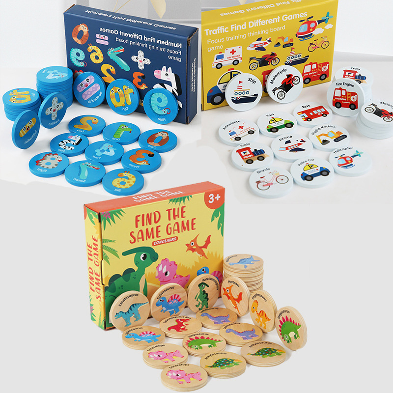 Board Game Life - Kids Educational Wooden Memory Game Dinosaur