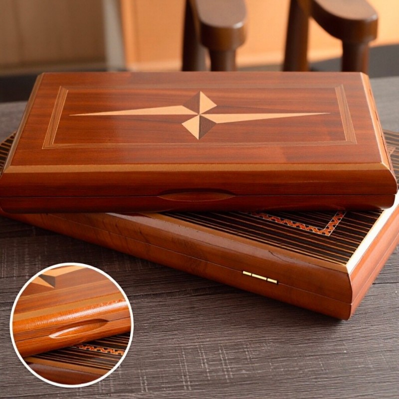 Board Game Harvest - Solid Wood Backgammon 11-19 Inch Luxury