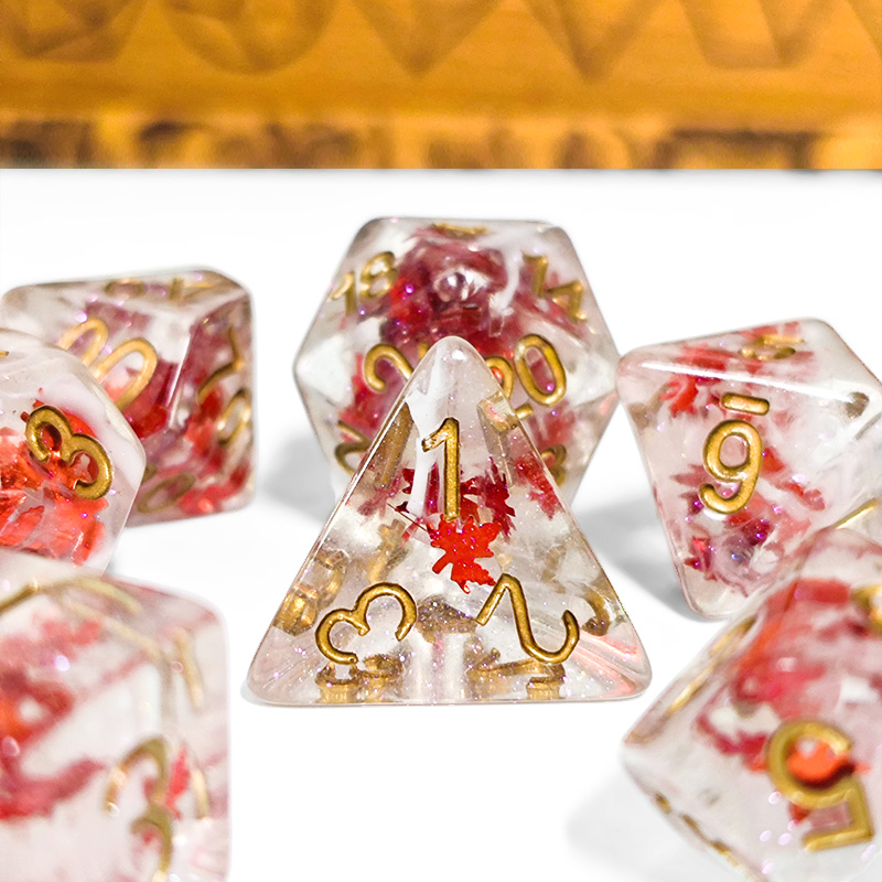 Board Game Pandemic - 7PCS DND Dices Transparent Resin Autumn