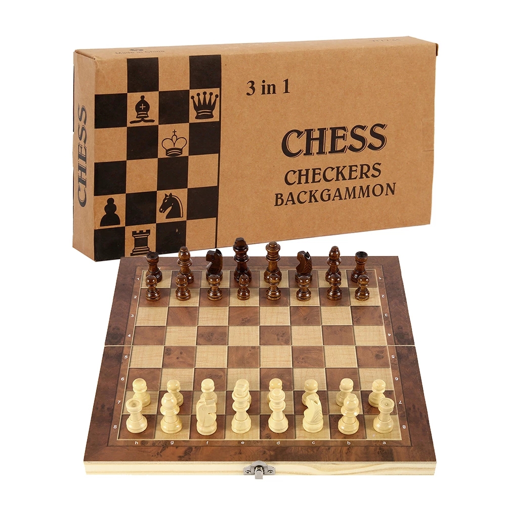 3 in 1 Chess Board, Folding Wo - Board Game Harvest ulasan dan harga