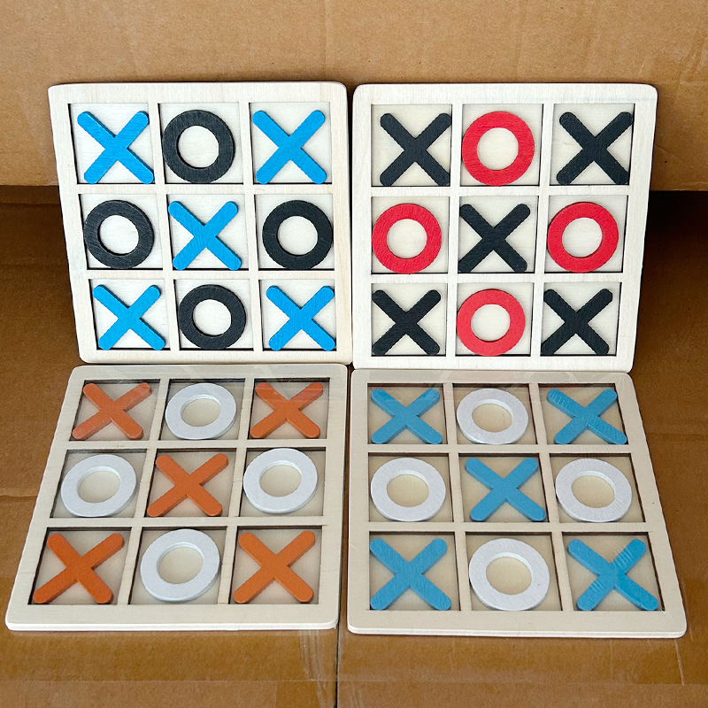 5pcs Wooden Tic Tac Toe Game D - Board Game Template ulasan dan harga