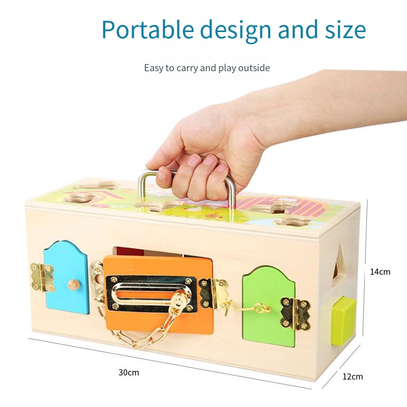 Montessori Lock Box Toy Wooden - Board Game Life ulasan dan harga