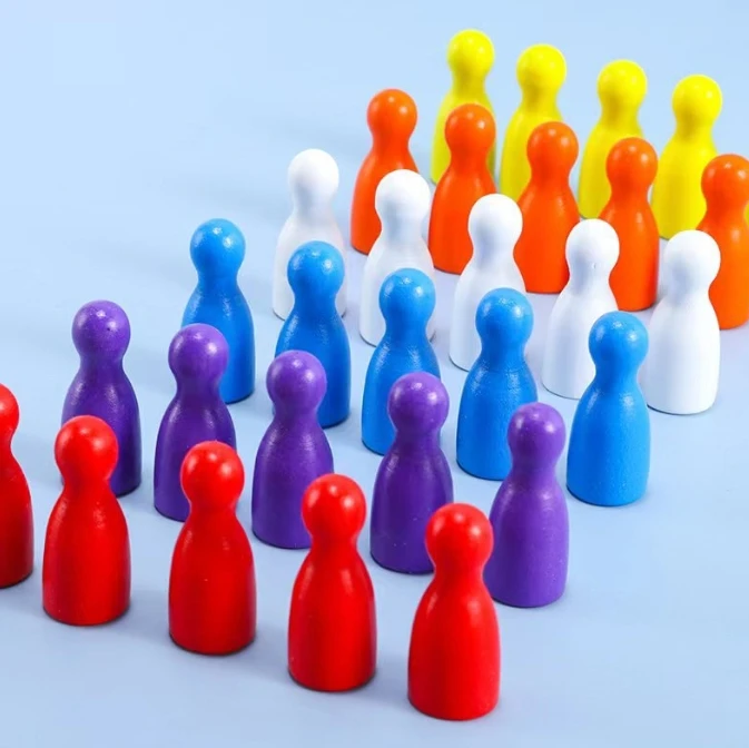 100 Pcs Colorful Wooden Chess  - Board Game Harvest ulasan dan harga