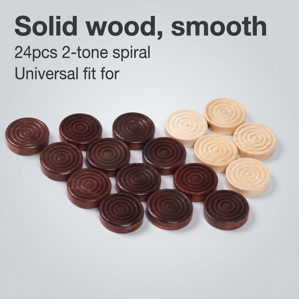 24 Pcs/Set Wooden Round Checke - Board Game Harvest ulasan dan harga
