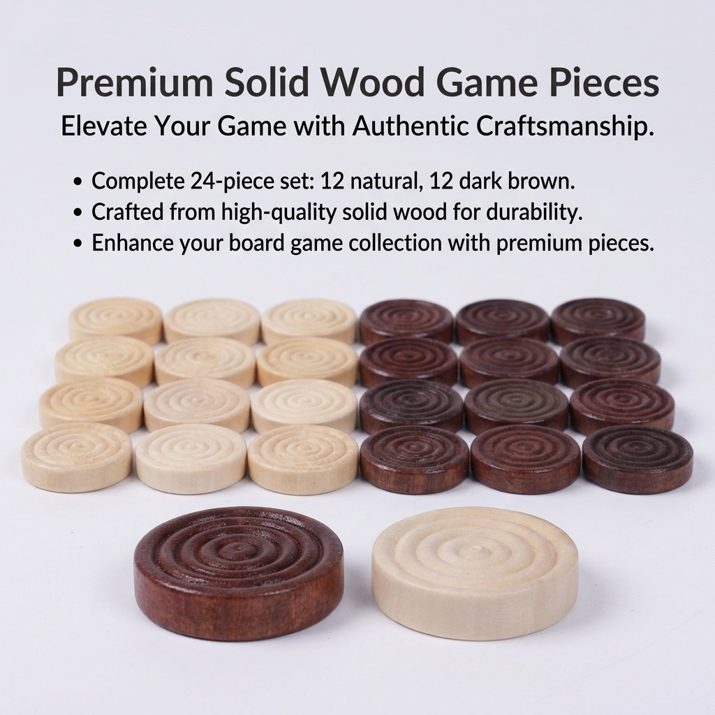 24 Pcs/Set Wooden Round Checke - Board Game Harvest ulasan dan harga