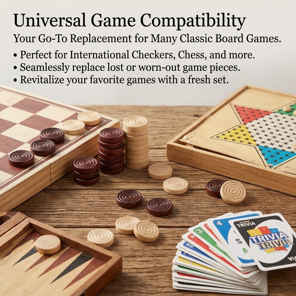 24 Pcs/Set Wooden Round Checke - Board Game Harvest ulasan dan harga