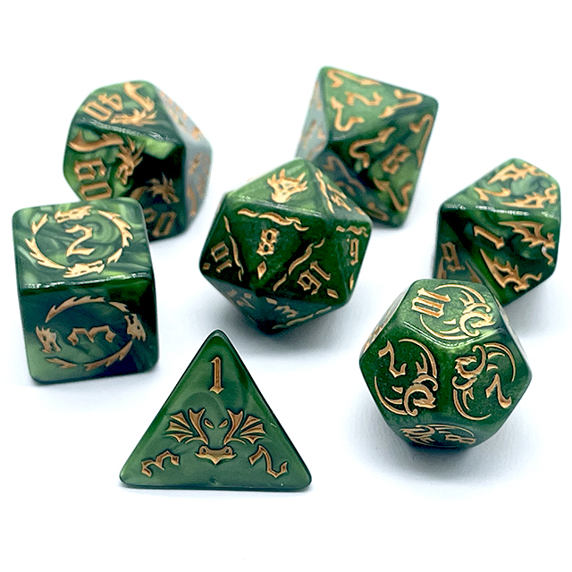 7Pcs Green Swirl Acrylic DND D - Board Game Pandemic ulasan dan harga