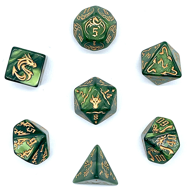 7Pcs Green Swirl Acrylic DND D - Board Game Pandemic ulasan dan harga