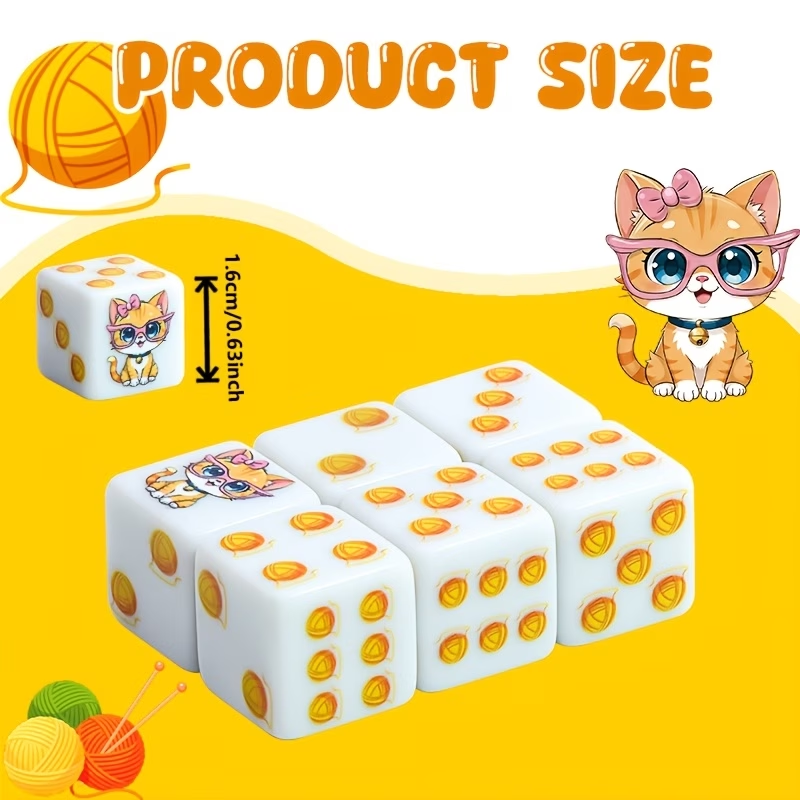 6Pcs Cat Paw Print Polyhedral  - Board Game Pandemic ulasan dan harga