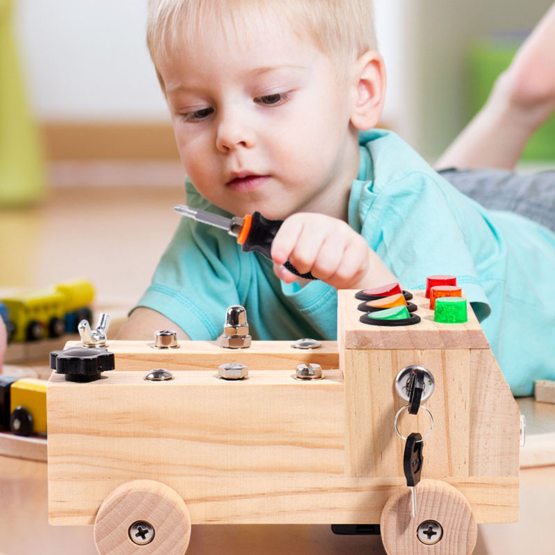 Wooden Montessori Busy Board S - Board Game Review ulasan dan harga