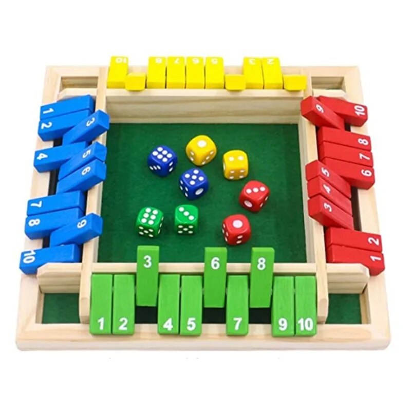 Wooden Dice Board Game Shut Th - Board Game Review ulasan dan harga