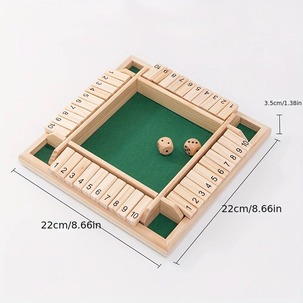 Wooden Dice Board Game Shut Th - Board Game Review ulasan dan harga